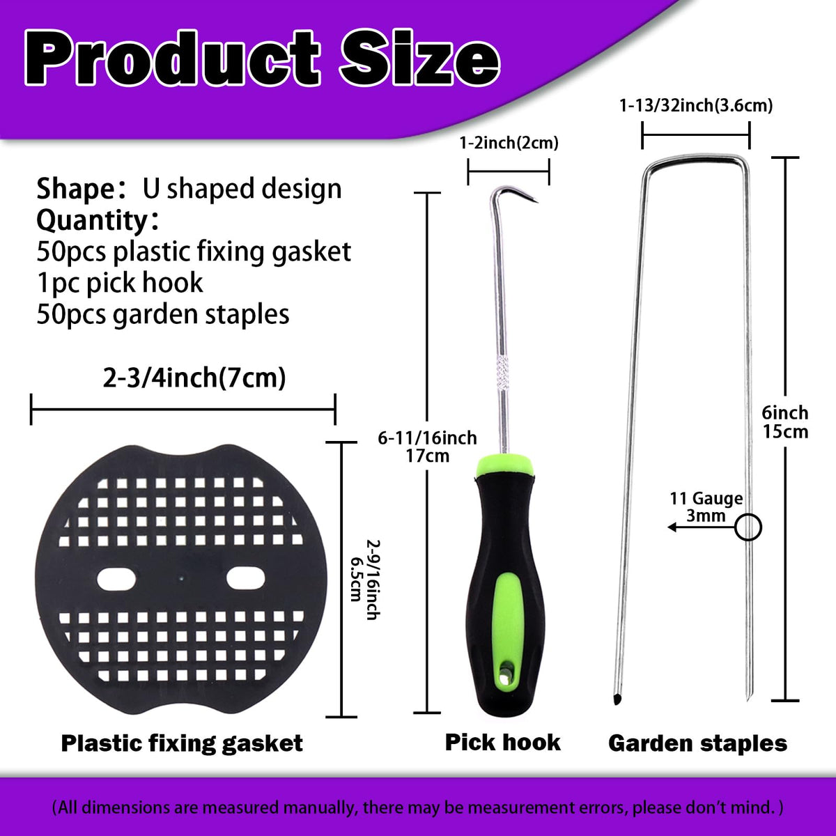 Swpeet plastic fixing gasket strengthens stake anchors and prevents shifting.
