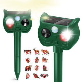 Sxaze Solar Ultrasonic Repellent front view deterring deer and rabbits