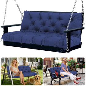 SXBFHGH 3-seater navy swing cushions provide durable, breathable comfort for outdoor lounging.
