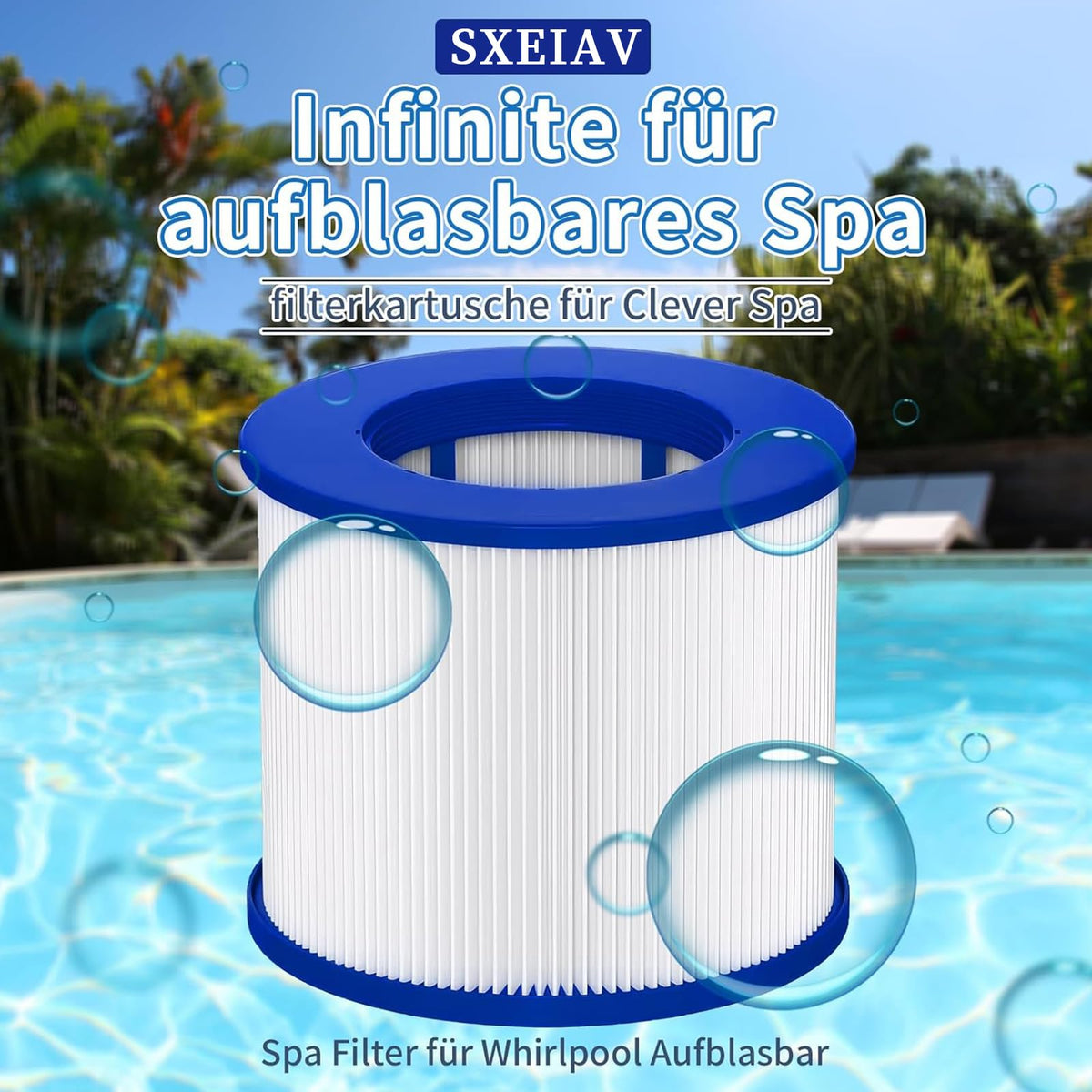 SXEIAV 60% denser filter paper for crystal-clear water and better dirt retention.