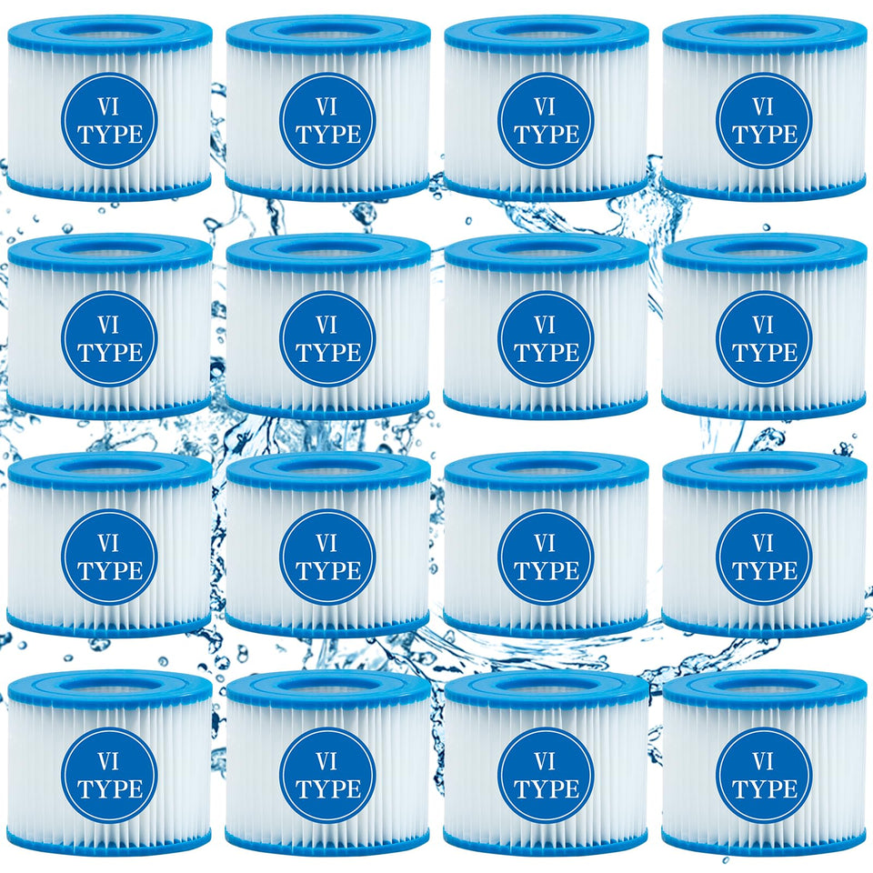 SXEIAV Type VI spa filter 16-pack for Coleman hot tubs provides durable replacement filtration.