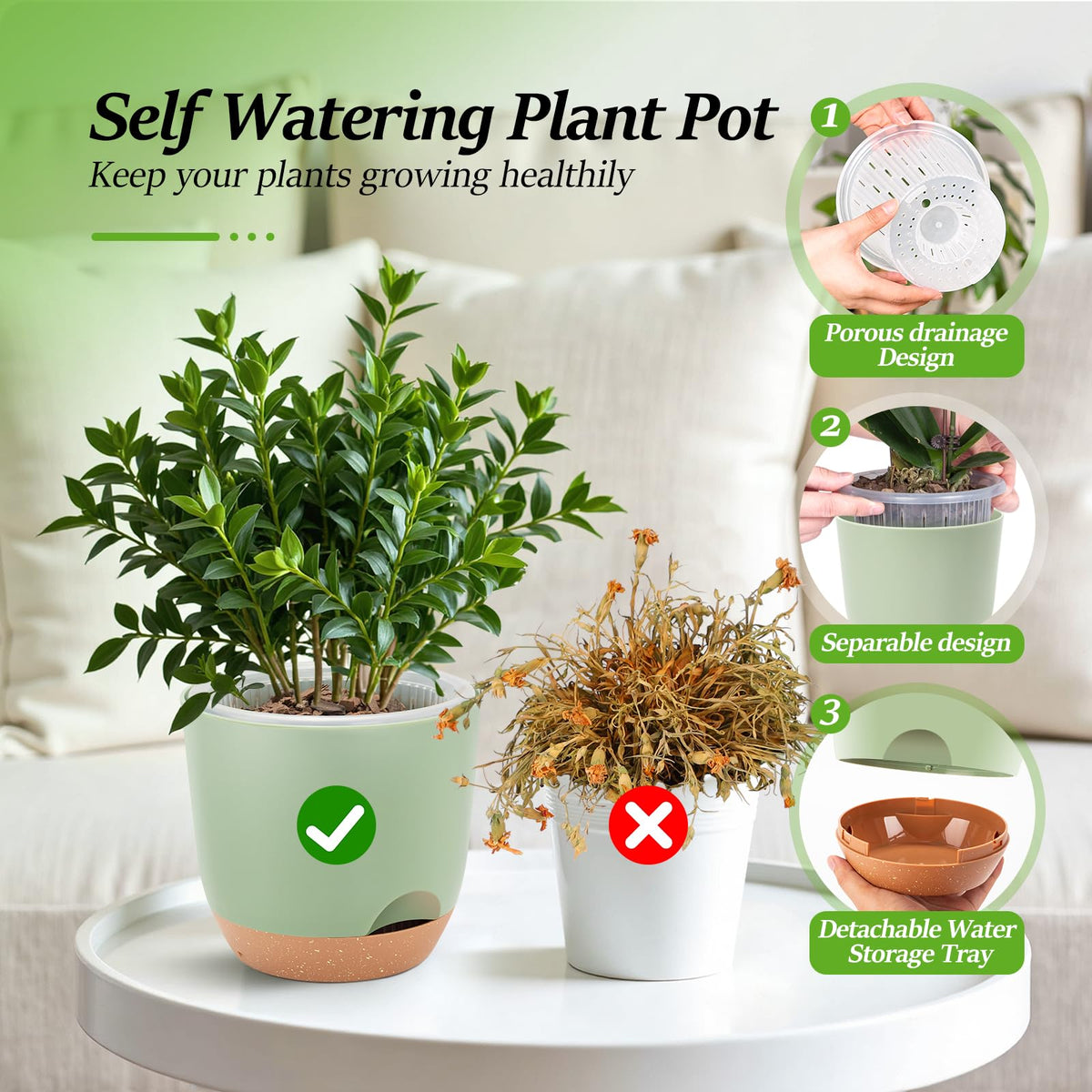 Sxueg orchid pot inner pot with ventilation holes supports healthy root growth.