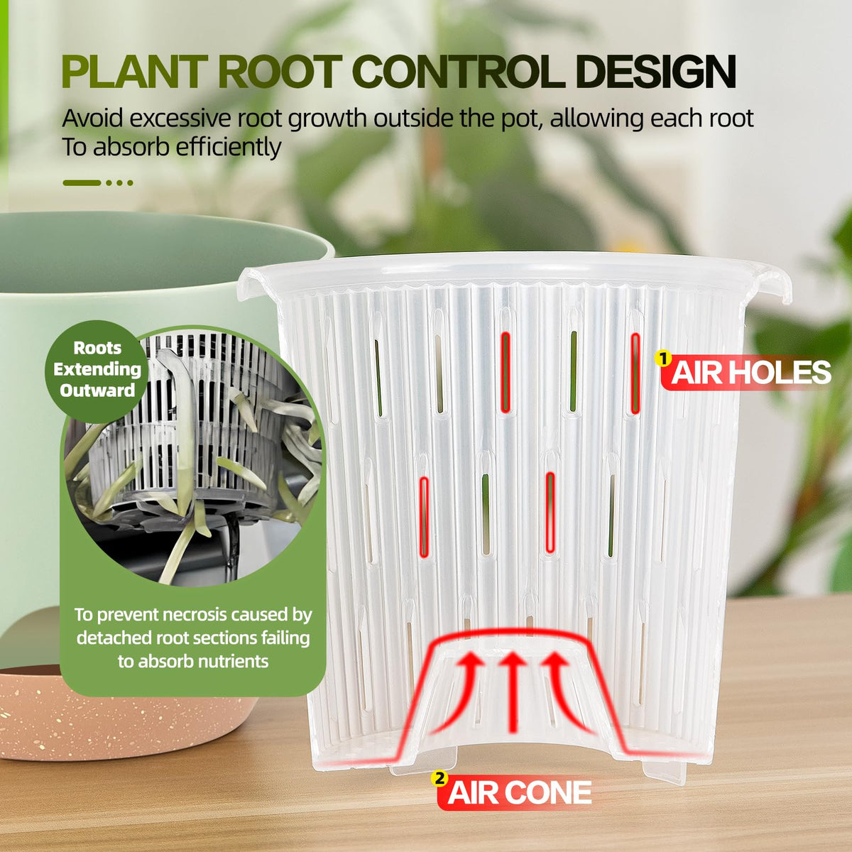 Sxueg orchid pot features perforated base for healthy drainage