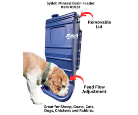 Sydell feeder for outdoor use in pasture settings.