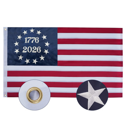 SYII 250th Anniversary flag 4x6ft embroidered for durable outdoor display.
