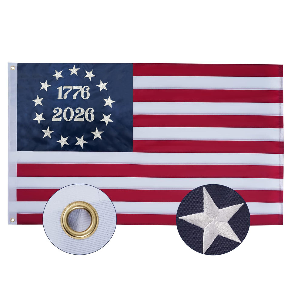 SYII 250th Anniversary flag 4x6ft embroidered for durable outdoor display.