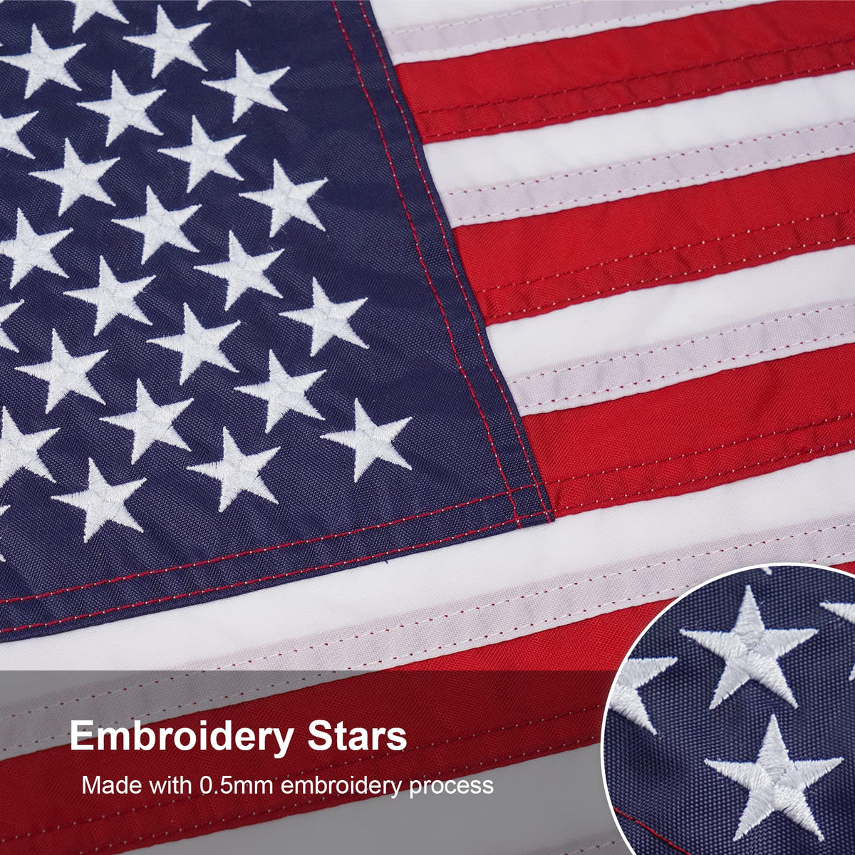 SYII flag with double-stitched stripes ensures durability in wind.