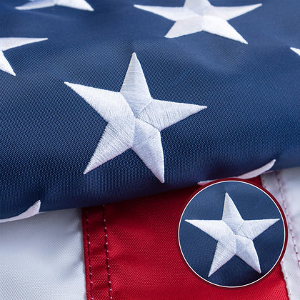 SYII American flag 4x6ft outdoor wind flag demonstrates sturdy construction.