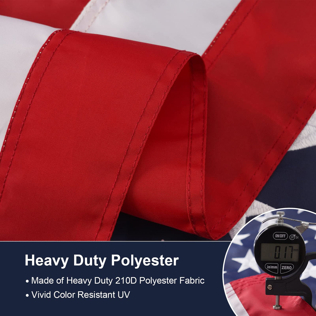 SYII American flag reinforced header supports durable performance in harsh conditions.