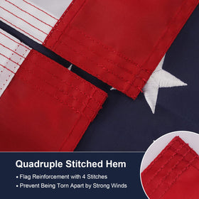 SYII American flag brass grommets provide secure mounting on poles or vehicles.