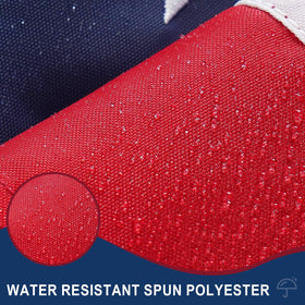 SYII flag fade-resistant fabric resists UV and weather.