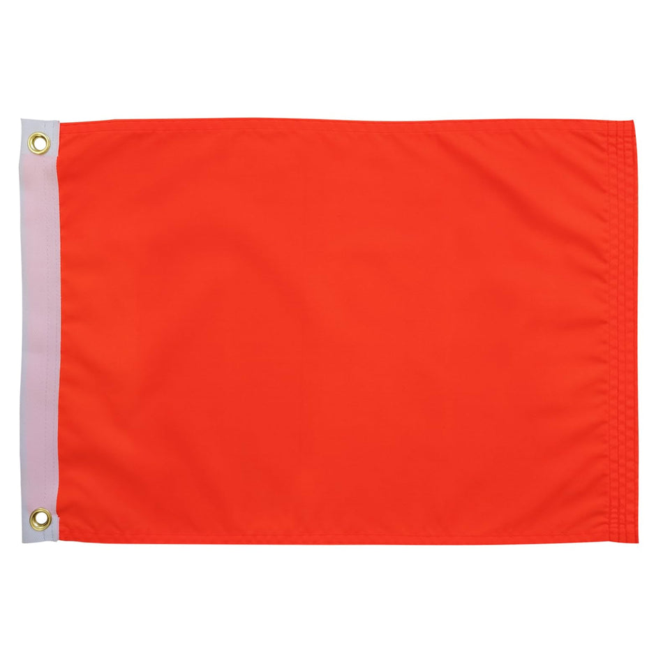 SYII orange boat flag 12x18 outdoors for high visibility at sea