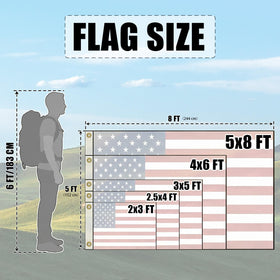 SYII vibrant red, white, and blue flag for patriotic displays.