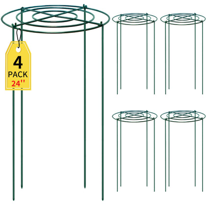 SYITCUN 4-pack peony cages with four legs provide durable, stable support for tall plants.