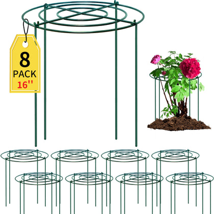 SYITCUN 8-pack peony cages with a 10x16 frame offer sturdy, reusable garden support.