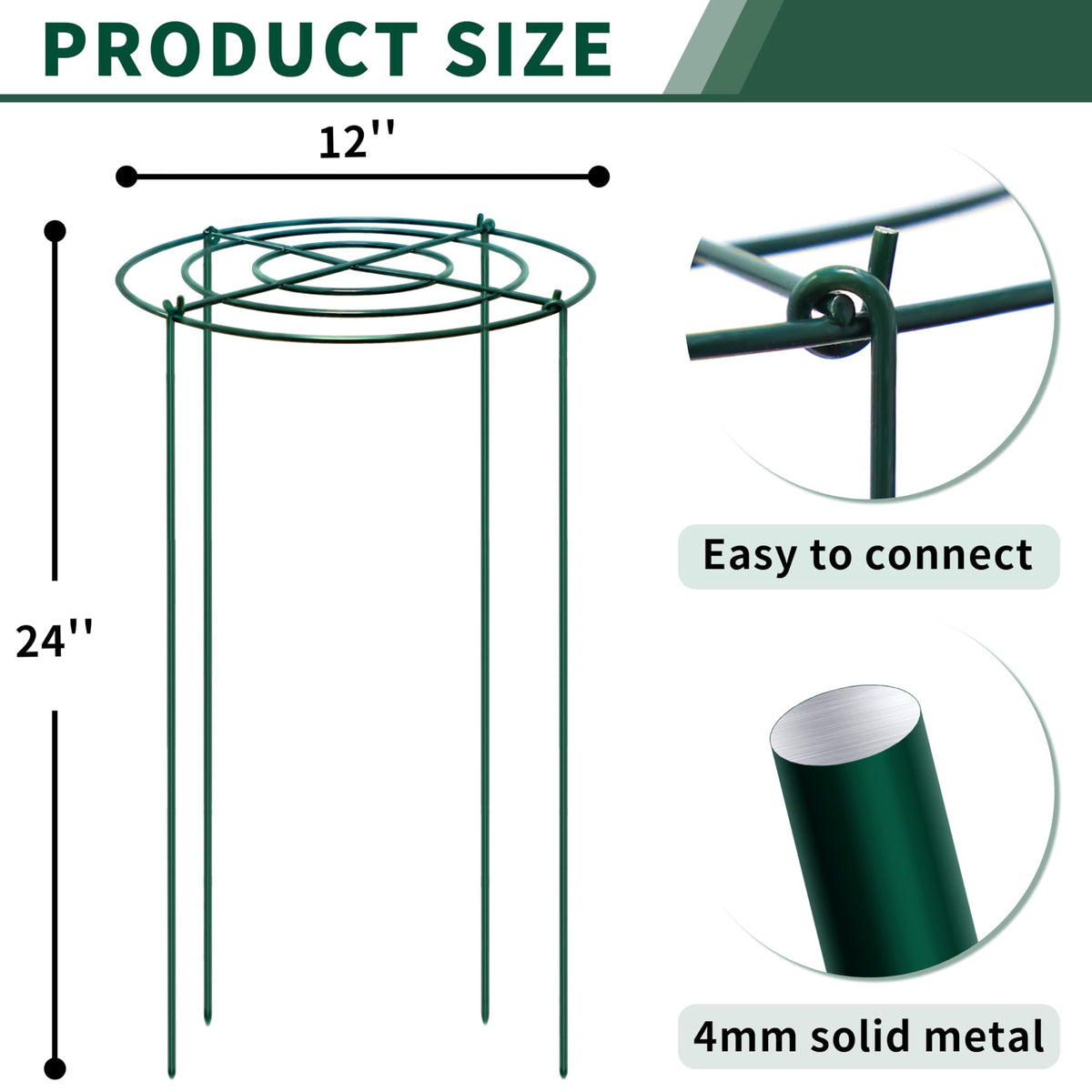 SYITCUN heavy-duty metal peony cages with anti-rust coating safeguard garden structures season after season.