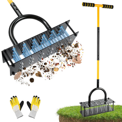 sykart Lawn Aerator with 24 spikes for quick, deeper soil aeration and health