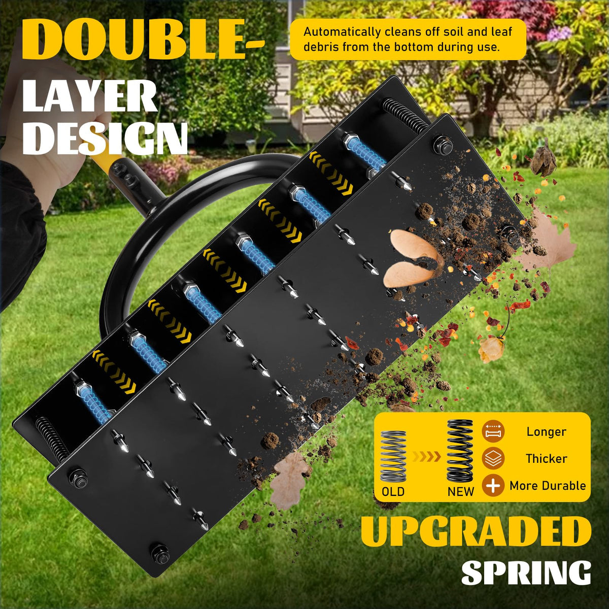 sykart Spring-loaded design keeps spikes clean while you work, reducing downtime