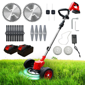 Syluris electric weed wacker motor detail shows copper performance for power and efficiency.