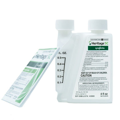 Syngenta Heritage SC 4oz fungicide protects turf from brown patch, Pythium, and snow mold