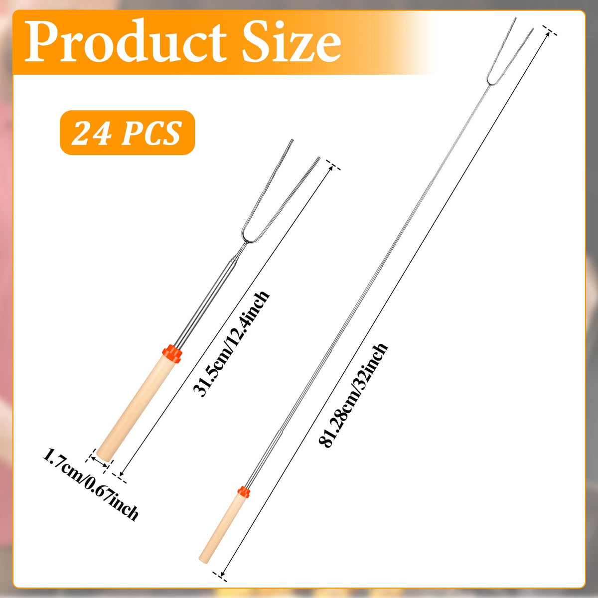 SynHHergyx 24-pack marshmallow skewers ideal for group gatherings.