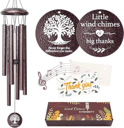 Synhonty 25-inch wind chimes with bronze finish create serene porch ambience