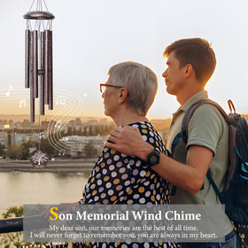 Synhonty memorial wind chimes closeup-tubes; premium aluminum for lasting weather resistance.