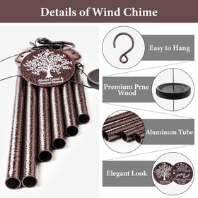 Synhonty memorial wind chimes gift-box presentation; ready-to-gift sympathy keepsake.