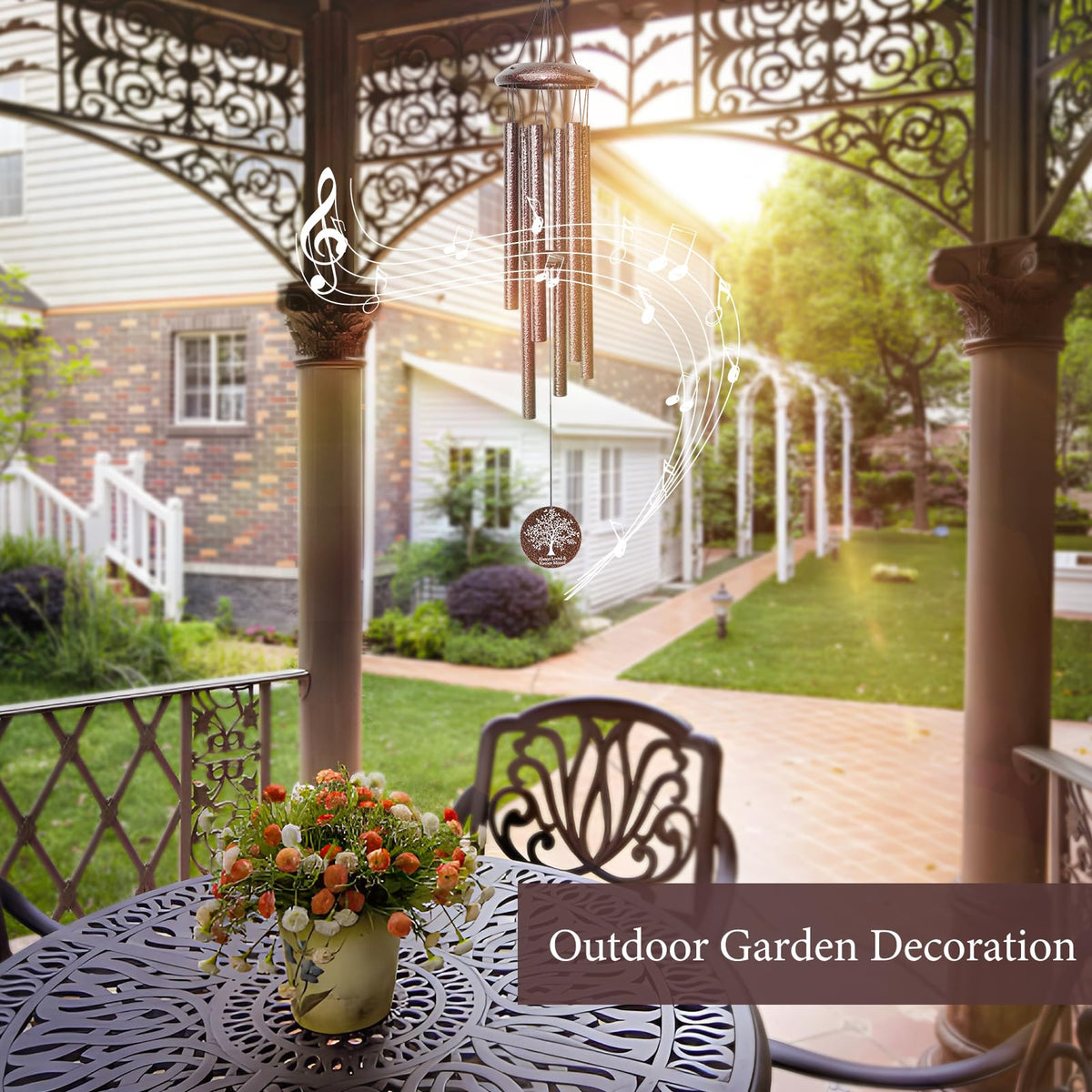 Synhonty memorial wind chimes outdoor-setup; gentle melodies evoke cherished memories.