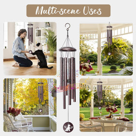 Synhonty outdoor dog memorial wind chime decorating a garden