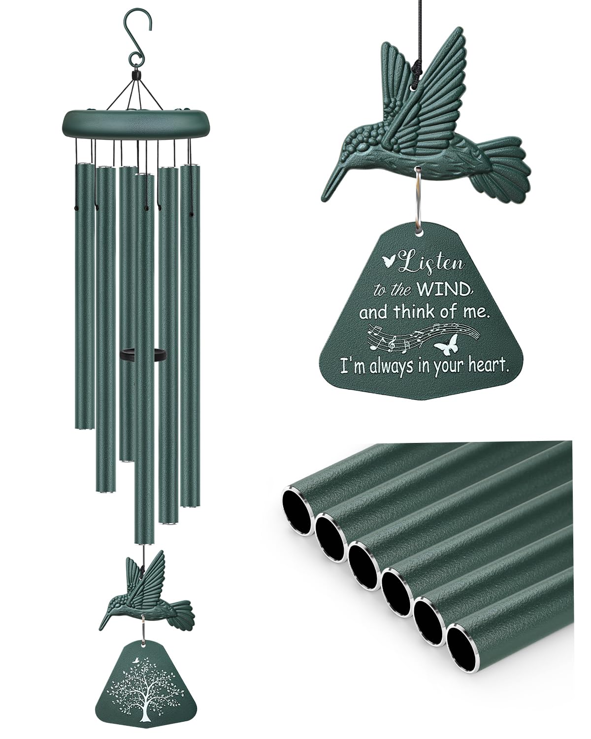 Synhonty sympathy wind chimes outdoors with deep tones for a comforting memory