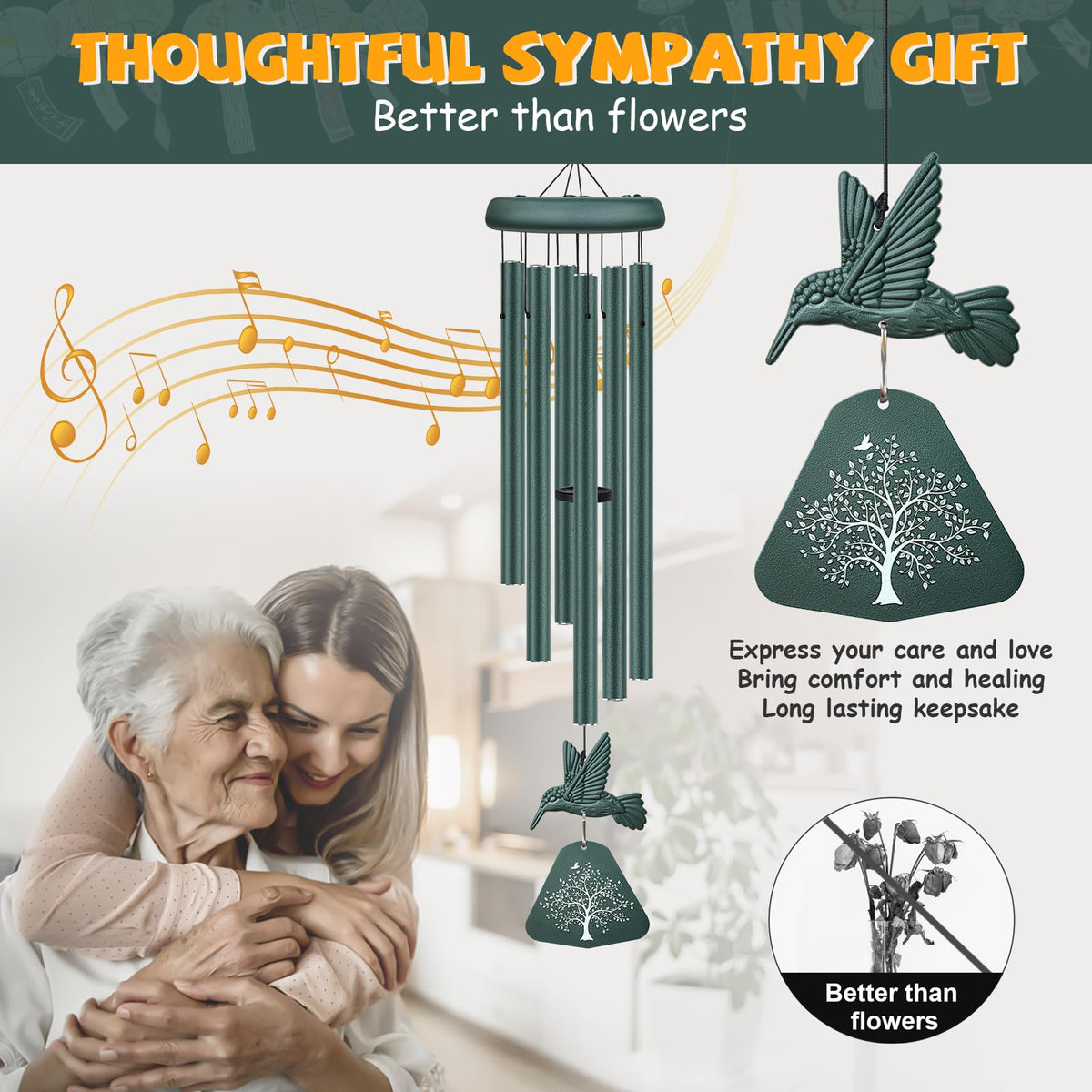 Synhonty sympathy wind chimes tubes closeup reveals rich resonance for quiet reflection