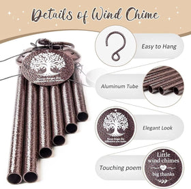 Synhonty wind chimes pendant engraved message on both sides