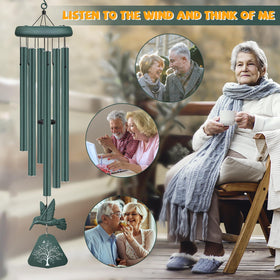 Synhonty wind chimes top hook and rope show sturdy outdoor setup