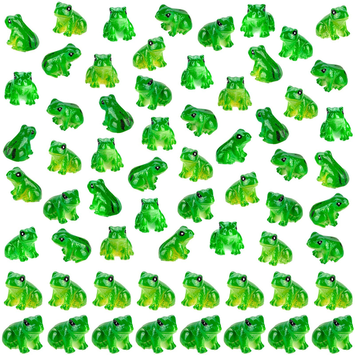 SYWHXY 60-pcs mini resin green frog figurines for fairy garden and terrarium DIY decor