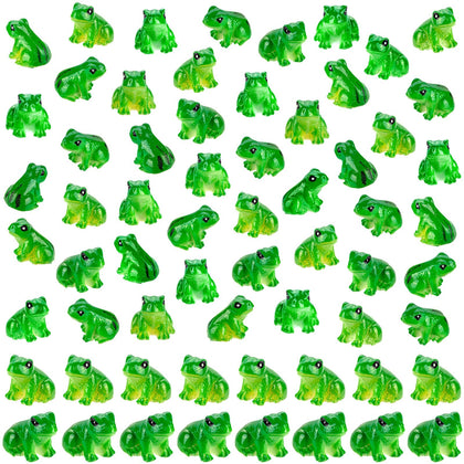 SYWHXY 60-pcs mini resin green frog figurines for fairy garden and terrarium DIY decor