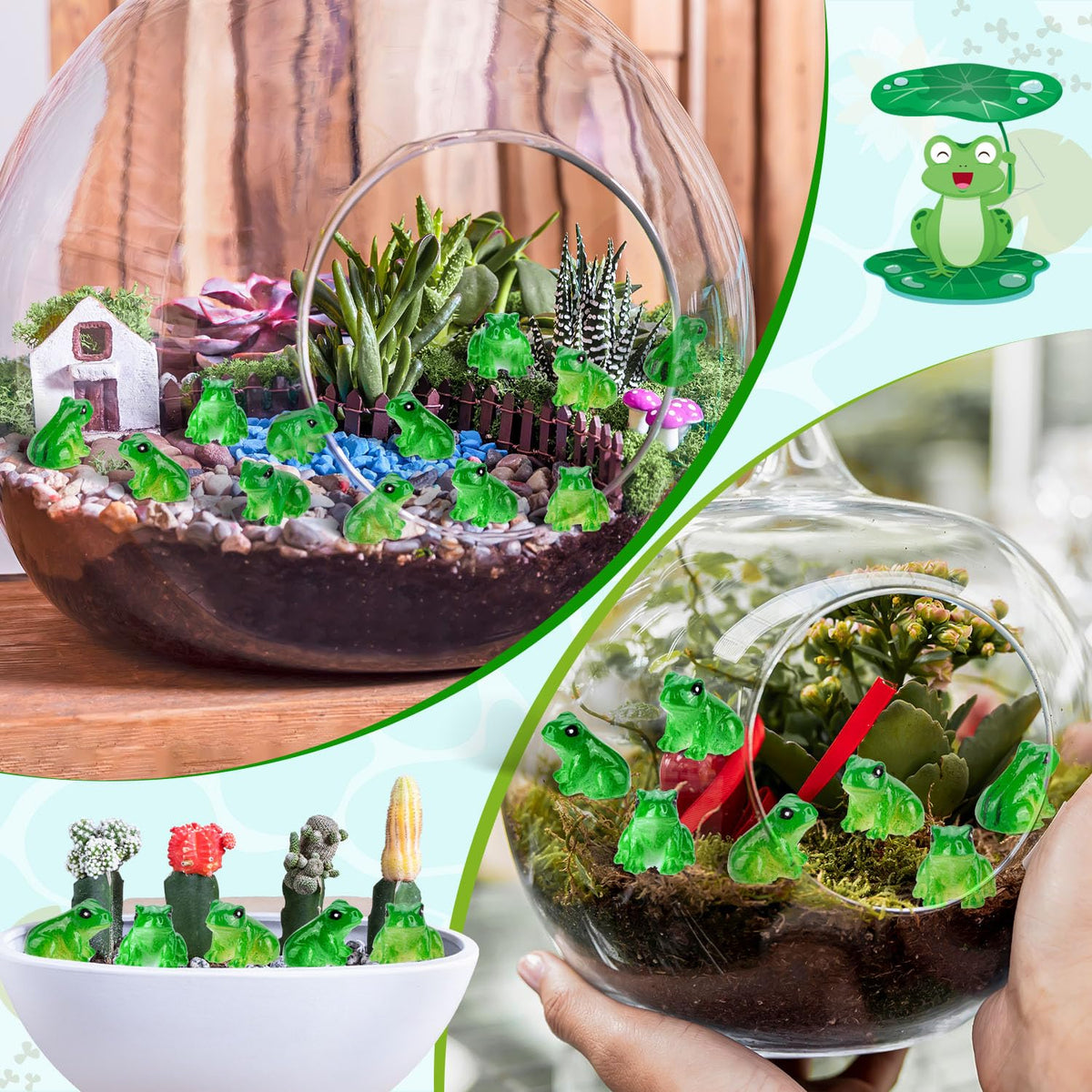 SYWHXY green frog miniatures close-up showing vivid colors and fine detailing