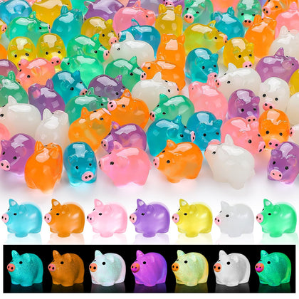 SYWHXY luminous mini pigs close-up showing seven colors for crafts