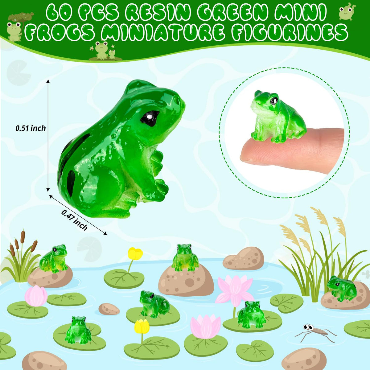 SYWHXY miniature frog figures in moss setting add charm to potted plants and desks