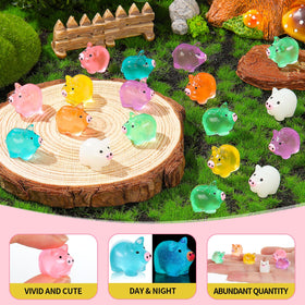 SYWHXY colorful miniature pigs in a glow-dark collection for crafts