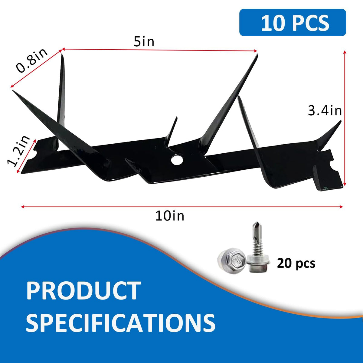 SYXDZSWGS 10 piece spikes in pack with screws for easy installation