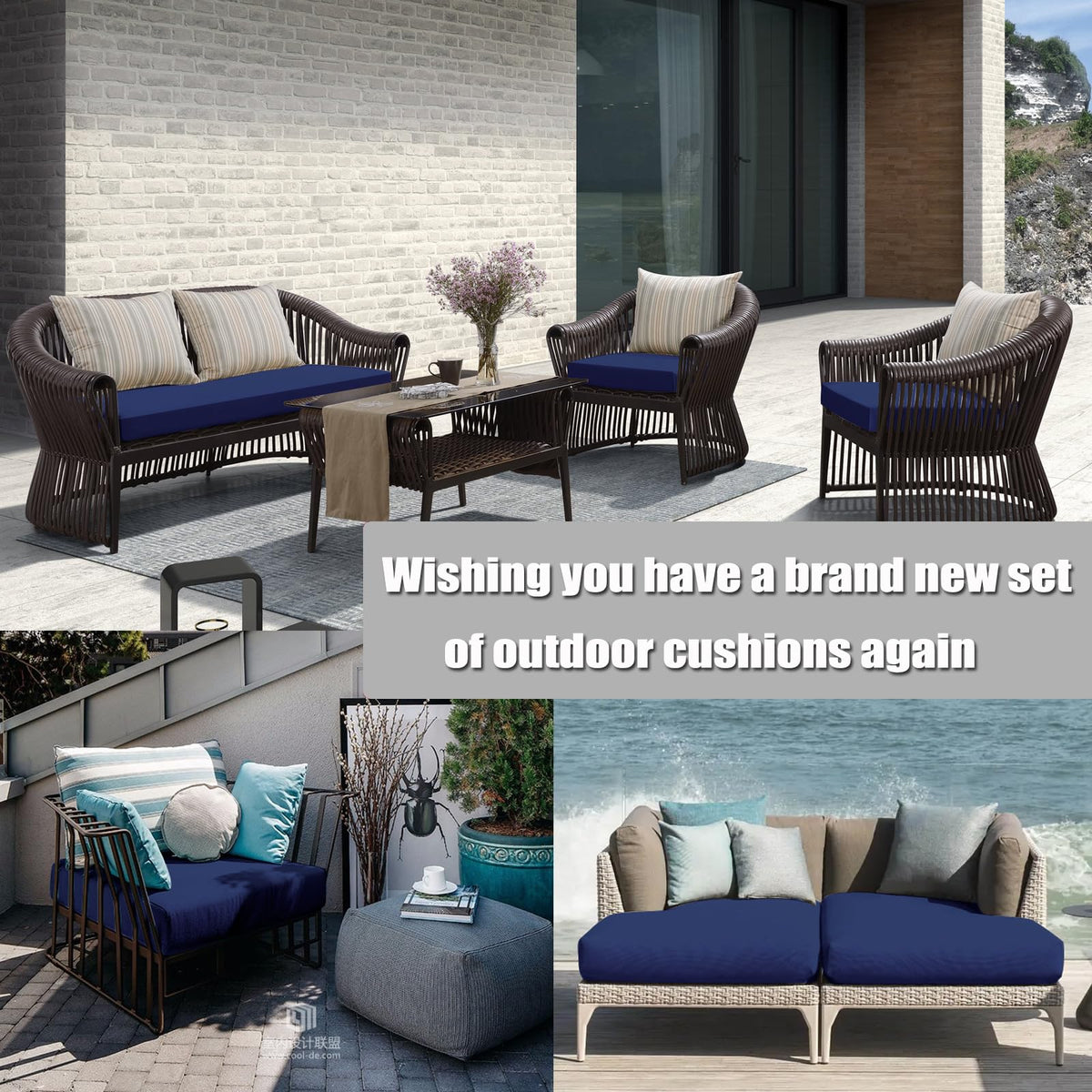 Szblnsm Bavy Blue set of four covers fits many outdoor setups.
