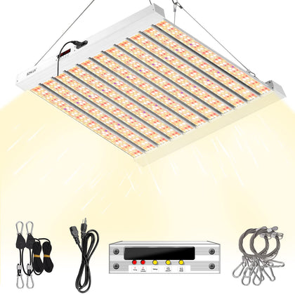 SZHLUX 500W LED Grow Light setup shows easy install and durable build for home grows.