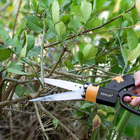 SZHLUX Grass Shears with 4-1/2 inch reach for tip-to-tip trimming.