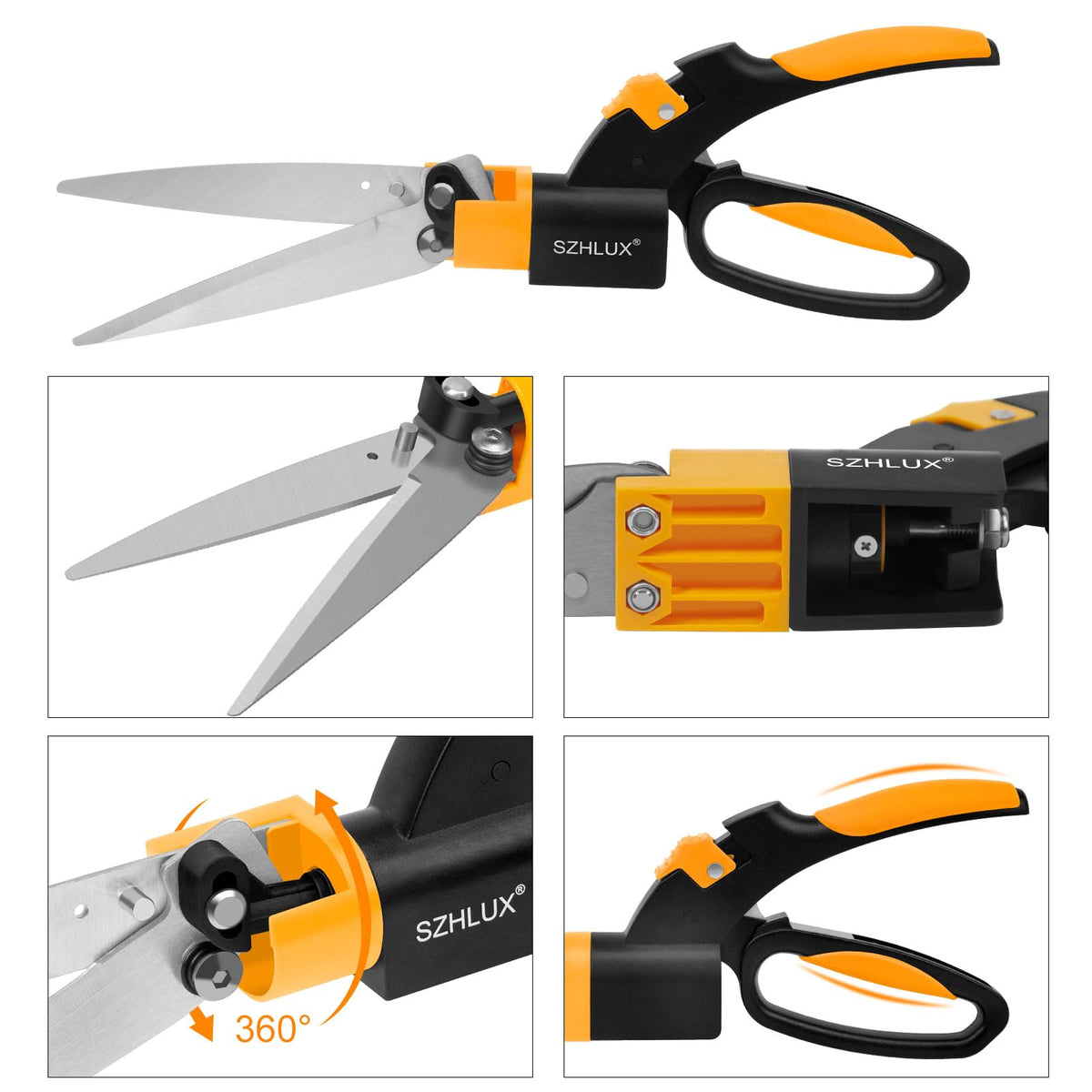 SZHLUX Grass Shears use durable precision blades for long-lasting sharpness.