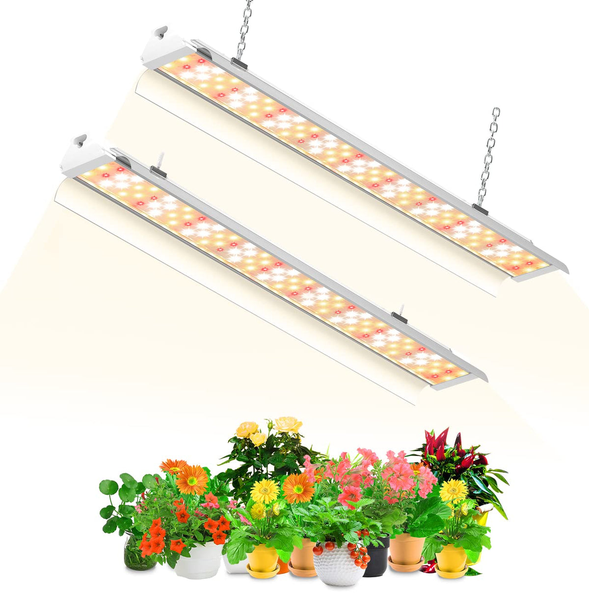 SZHLUX LED Grow Light 2ft front view delivering full spectrum coverage for indoor plants.