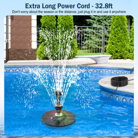 SZMP fountain setup featuring a long 32.8 ft power cord for outdoor placement