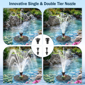 SZMP fountain stabilized with mesh bag and stones along pond edge
