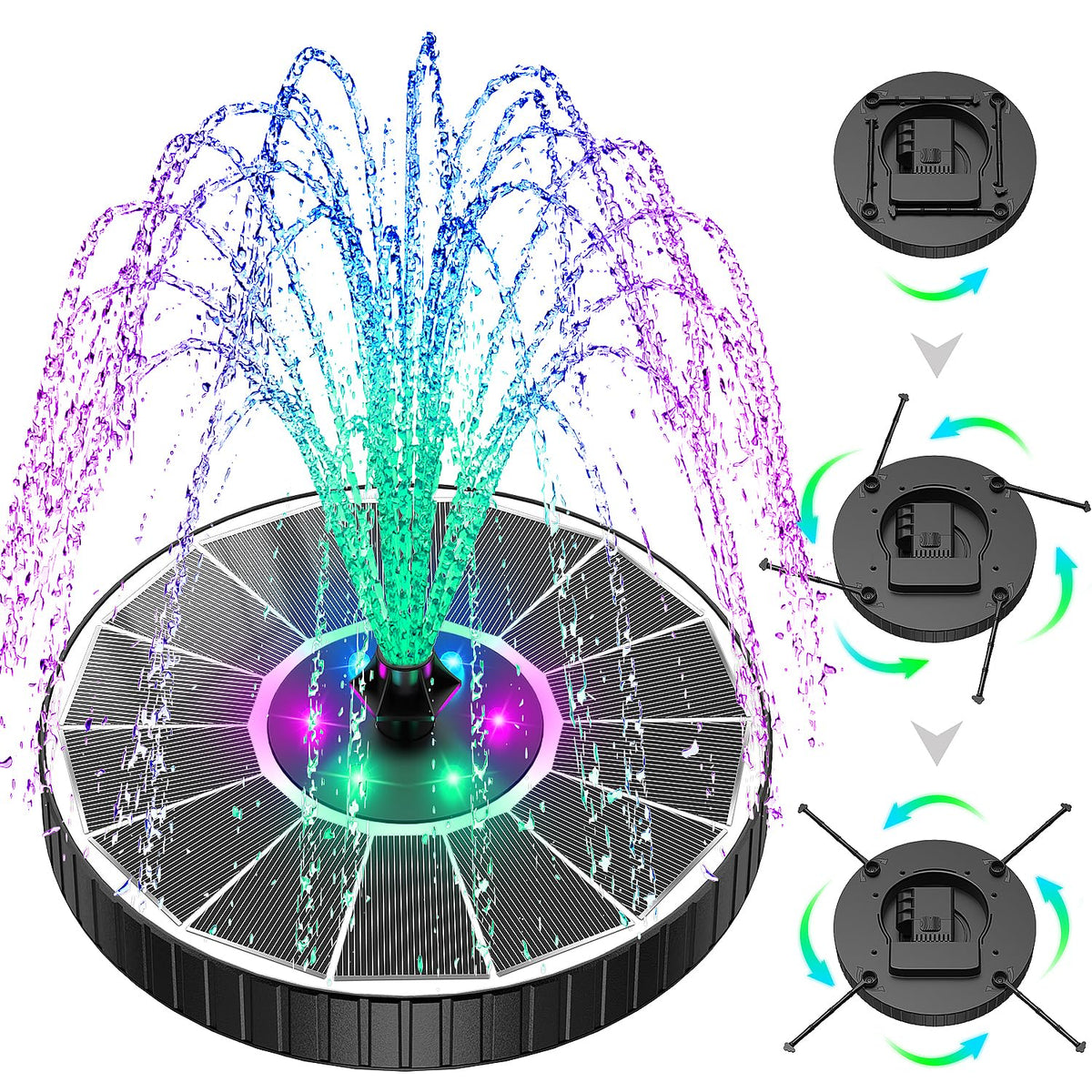 SZMP outdoor solar fountain suits garden ponds and pools