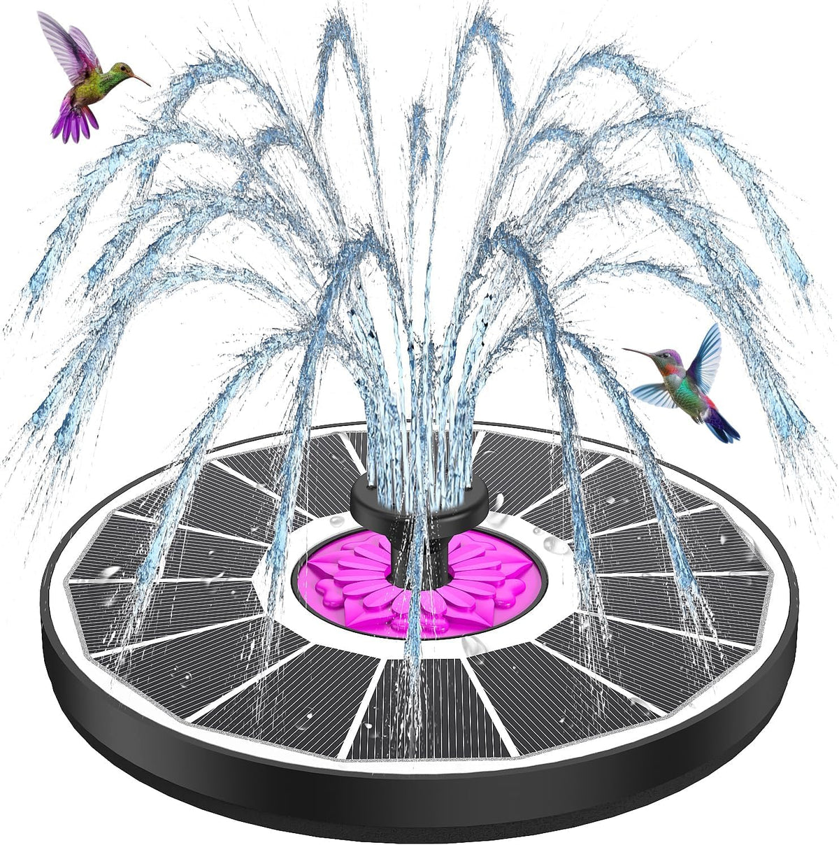 SZMP powerful 3.5W anti-drift solar fountain in white with stable water display.
